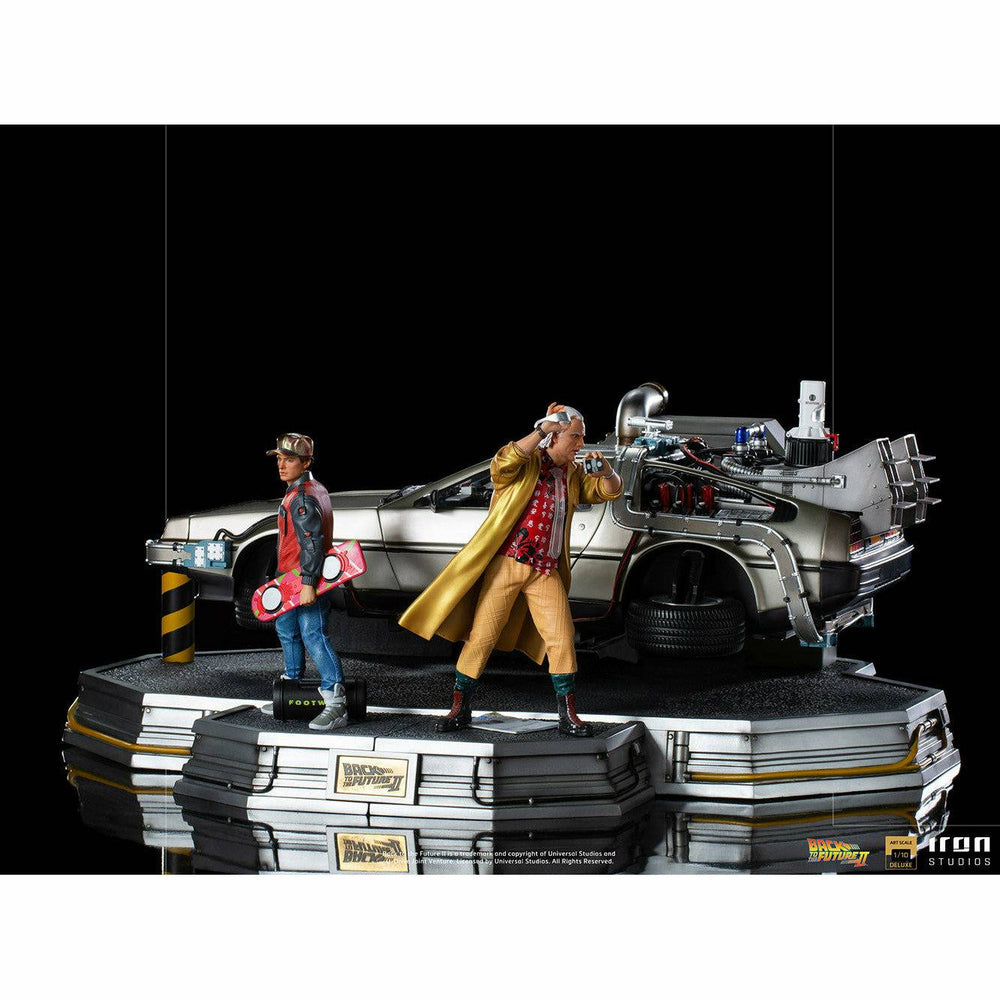 Iron Studios Back to the Future Part II DeLorean (Full Deluxe Version including Marty McFly and Doc Brown) 1:10 Scale Statues (ONLINE ORDER ONLY)
