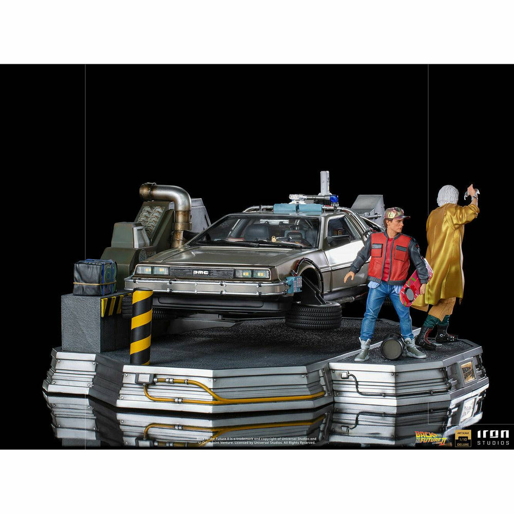 Iron Studios Back to the Future Part II DeLorean (Full Deluxe Version including Marty McFly and Doc Brown) 1:10 Scale Statues (ONLINE ORDER ONLY)