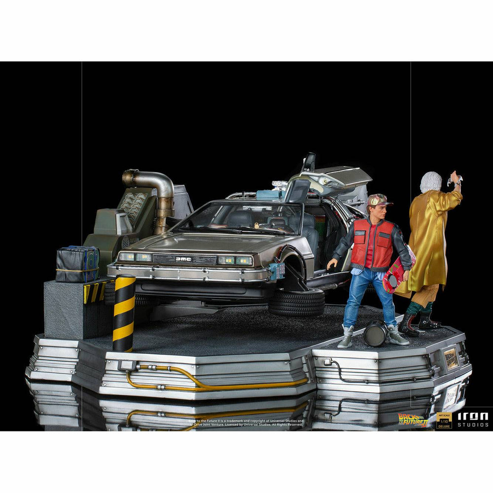 Iron Studios Back to the Future Part II DeLorean (Full Deluxe Version including Marty McFly and Doc Brown) 1:10 Scale Statues (ONLINE ORDER ONLY)