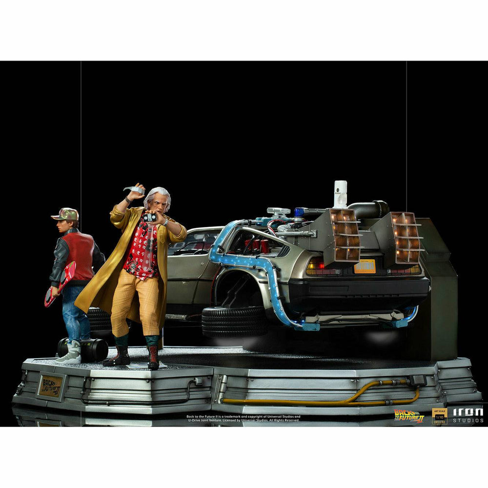 Iron Studios Back to the Future Part II DeLorean (Full Deluxe Version including Marty McFly and Doc Brown) 1:10 Scale Statues (ONLINE ORDER ONLY)