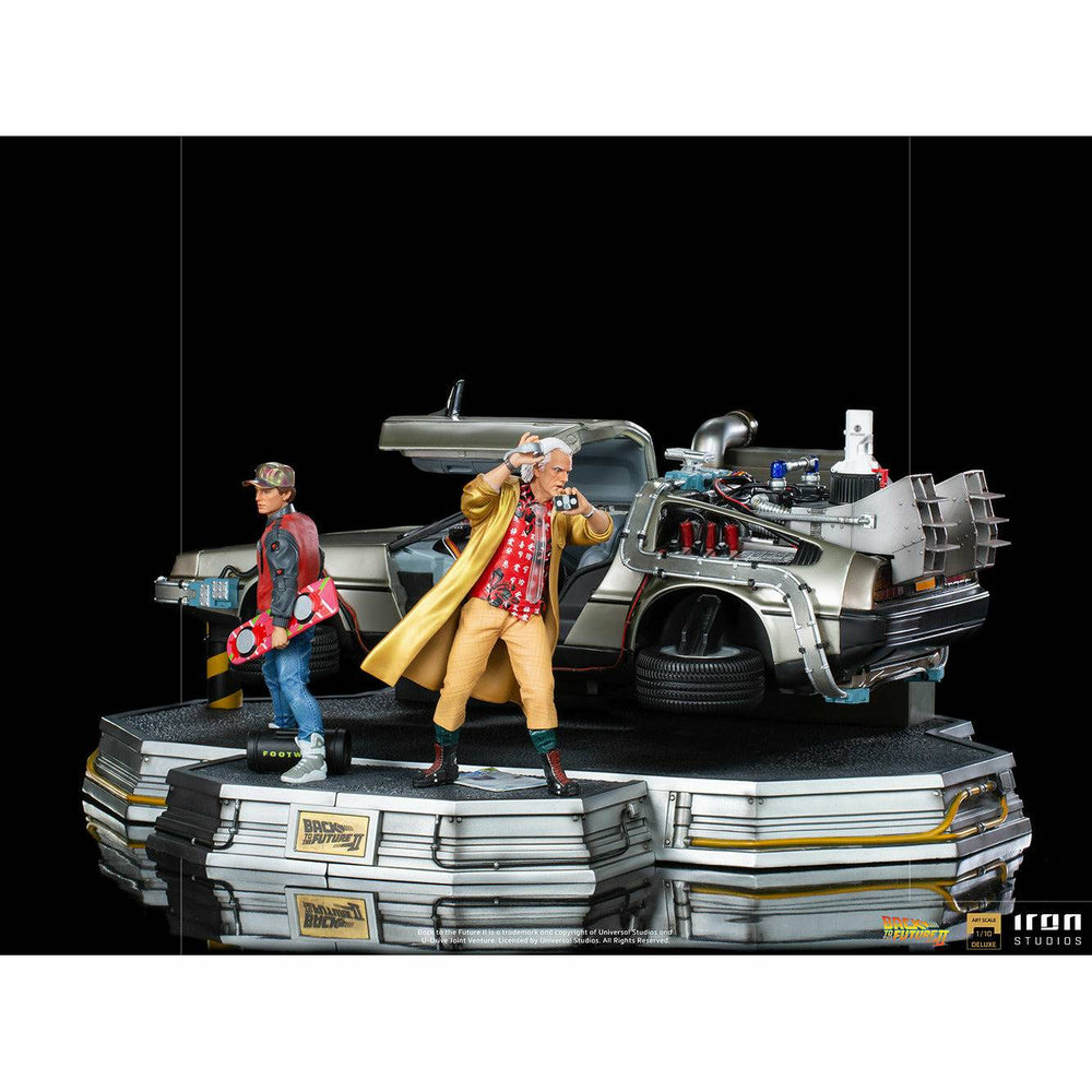 Iron Studios Back to the Future Part II DeLorean (Full Deluxe Version including Marty McFly and Doc Brown) 1:10 Scale Statues (ONLINE ORDER ONLY)