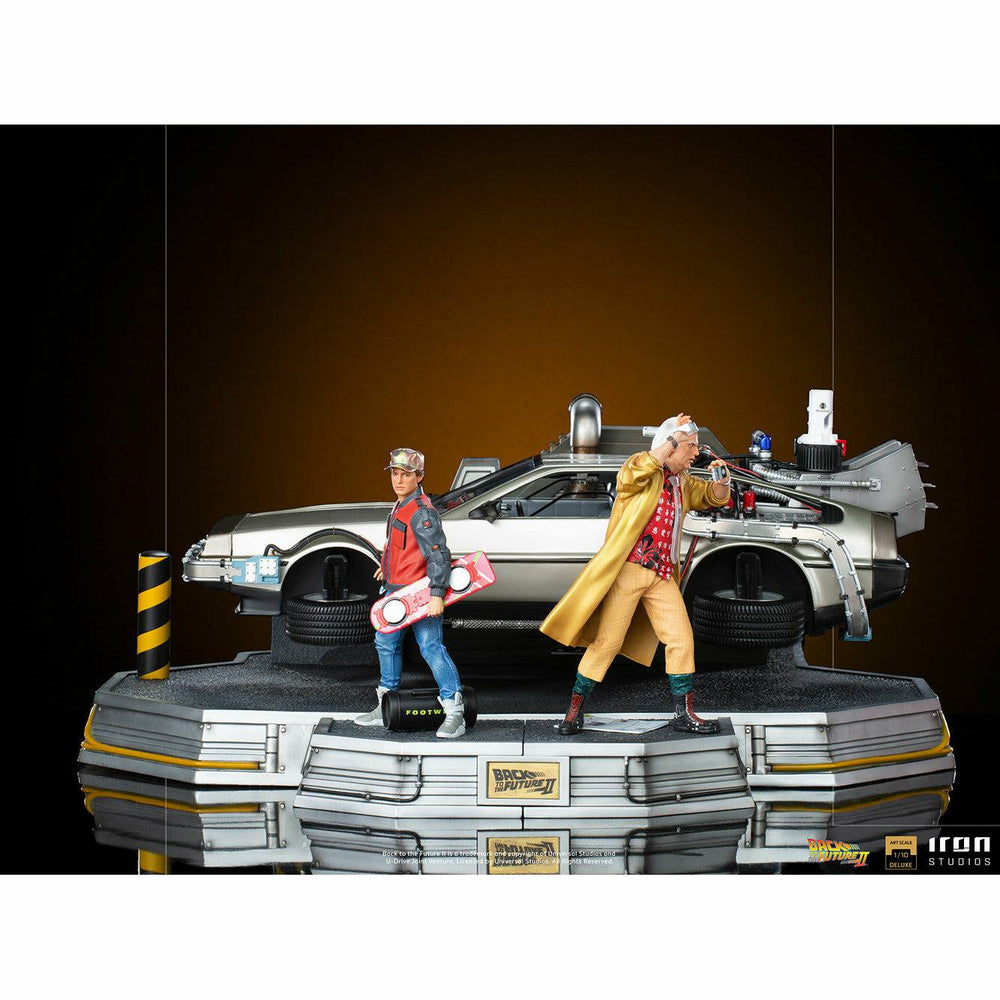 Iron Studios Back to the Future Part II DeLorean (Full Deluxe Version including Marty McFly and Doc Brown) 1:10 Scale Statues (ONLINE ORDER ONLY)