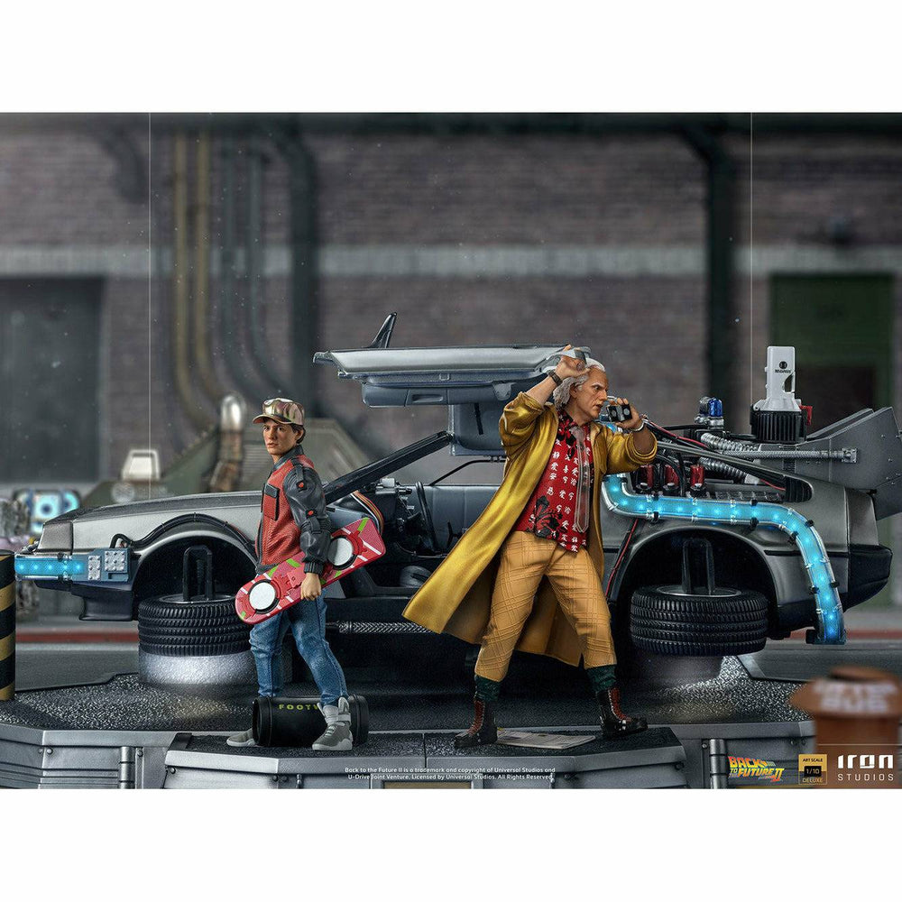 Iron Studios Back to the Future Part II DeLorean (Full Deluxe Version including Marty McFly and Doc Brown) 1:10 Scale Statues (ONLINE ORDER ONLY)