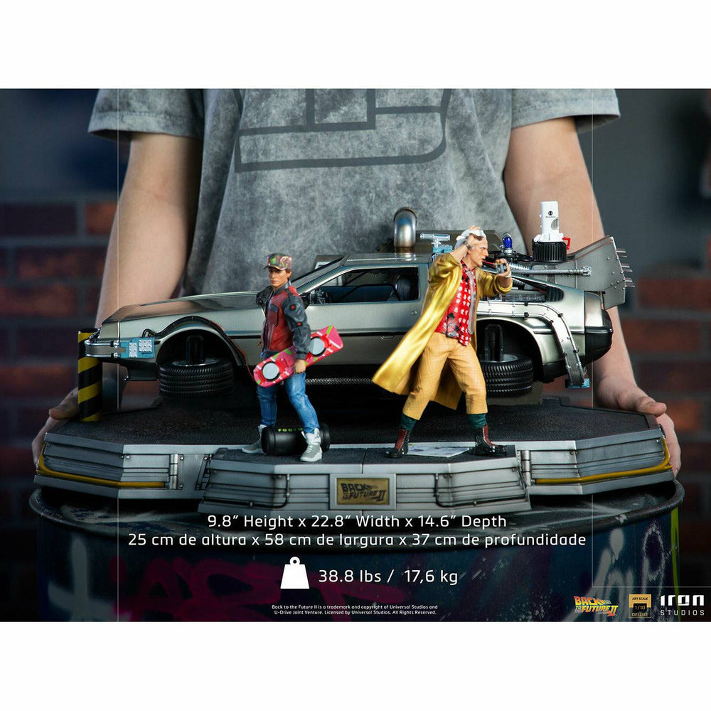 Iron Studios Back to the Future Part II DeLorean (Full Deluxe Version including Marty McFly and Doc Brown) 1:10 Scale Statues (ONLINE ORDER ONLY)