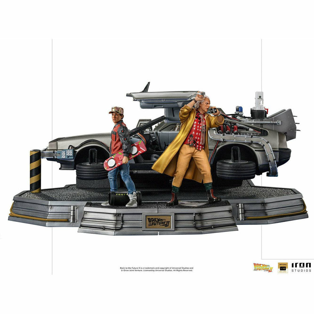 Iron Studios Back to the Future Part II DeLorean (Full Deluxe Version including Marty McFly and Doc Brown) 1:10 Scale Statues (ONLINE ORDER ONLY)