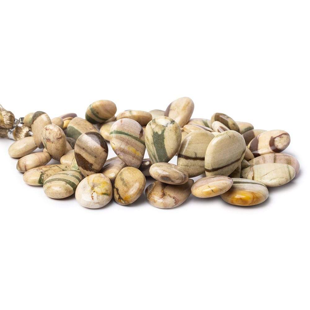 11x8-20x15mm Desert Khaki Jasper Plain Pear Beads 8 inch 49 pieces (ONLINE ORDER ONLY)