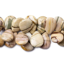 11x8-20x15mm Desert Khaki Jasper Plain Pear Beads 8 inch 49 pieces (ONLINE ORDER ONLY)