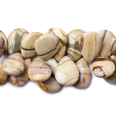 11x8-20x15mm Desert Khaki Jasper Plain Pear Beads 8 inch 49 pieces (ONLINE ORDER ONLY)