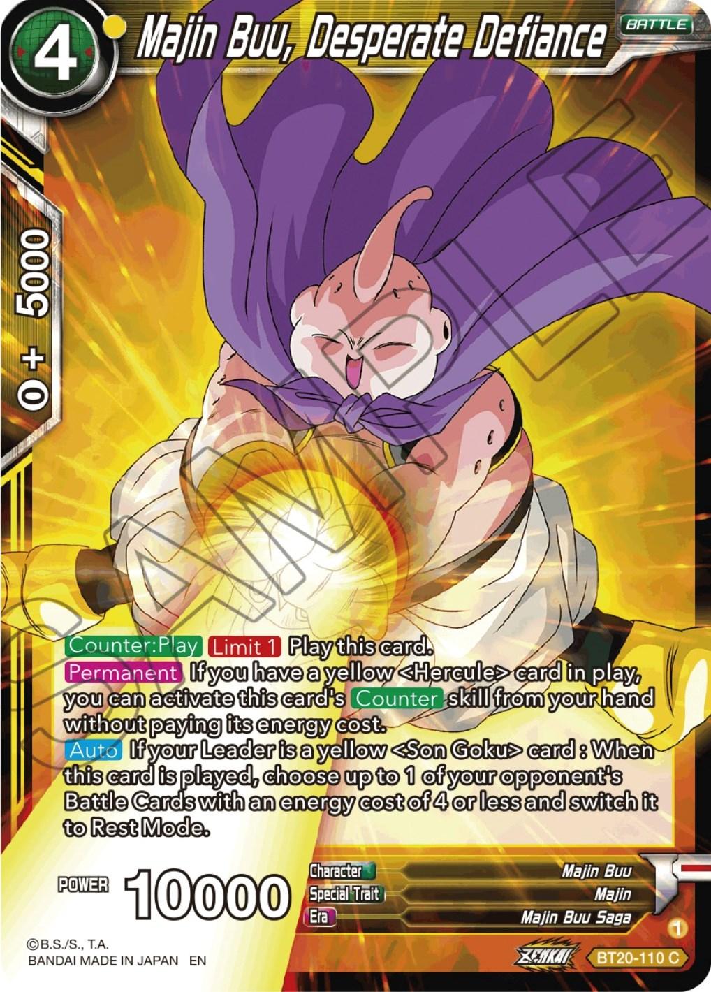 Majin Buu, Desperate Defiance (BT20-110) [Power Absorbed] (ONLINE ORDER ONLY)