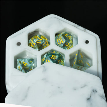 Resin Hexagon Box for Dnd Dice Case (White & Black） (Online Only)
