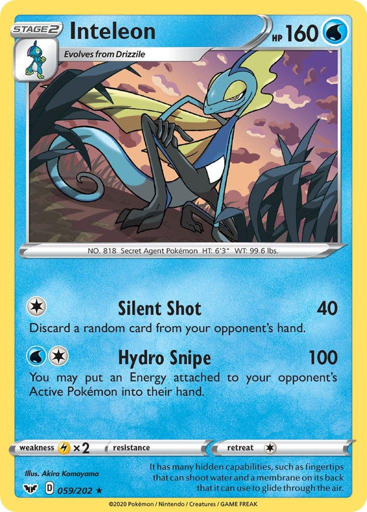 Inteleon (059/202) (Cracked Ice Holo) (Theme Deck Exclusive) [Sword & Shield: Base Set] (Online Only)