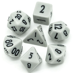 Dark Grey Homage 7-Dice Set w/Black Numbers Minimalist (Online Only)