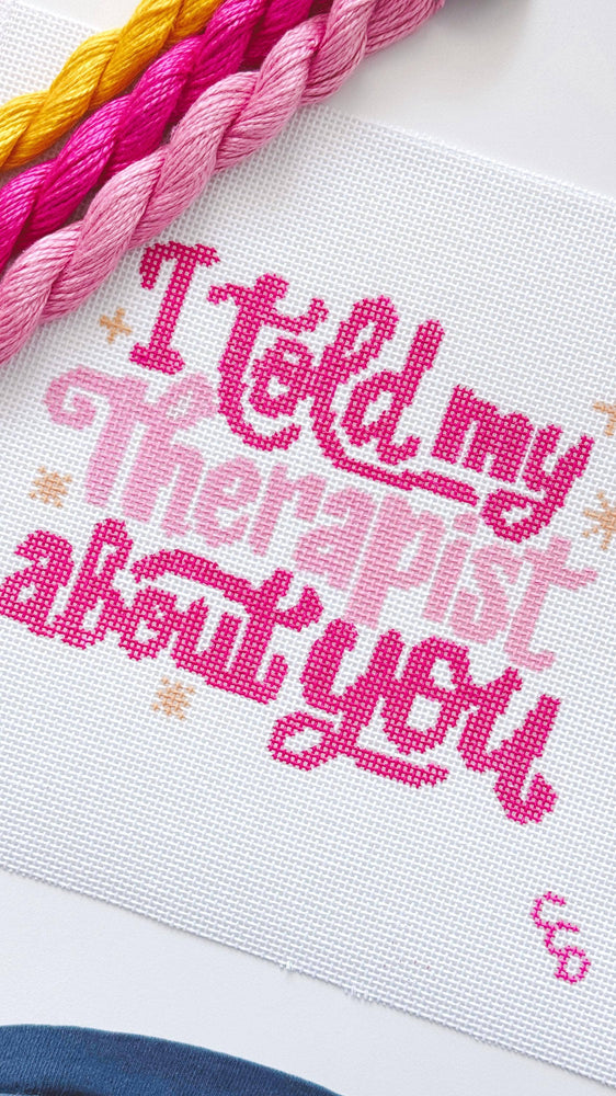 Cotswold Co Designs - Mental Health Needlepoint Canvas, Modern Cheeky Needlepoint Pillow Canvas, 13 Mesh, 9”x6” design, Snarky Needlepoint Canvas (ONLINE ORDER ONLY)