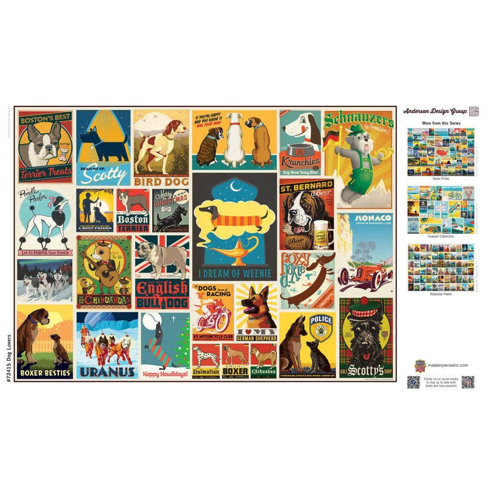 Vintage Posters - Dog Lovers 1000 Piece Jigsaw Puzzle (ONLINE ORDER ONLY)