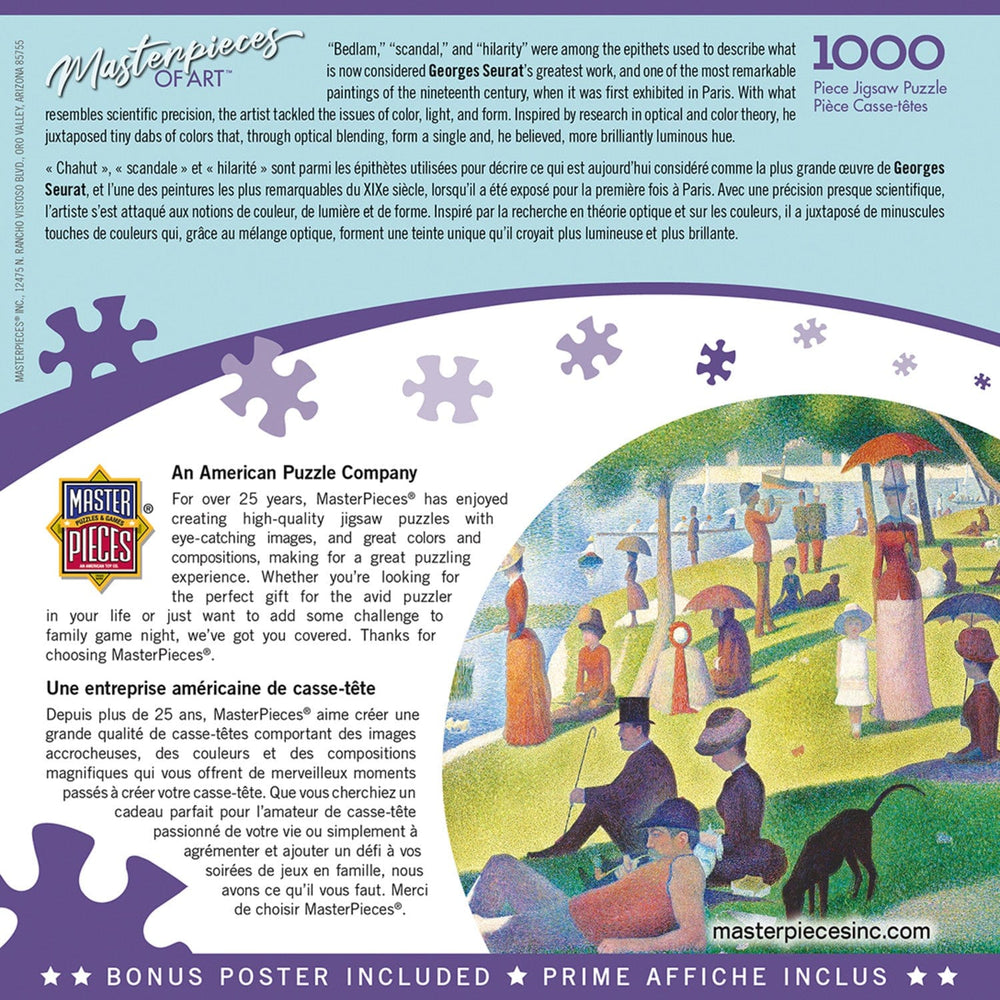 MasterPieces of Art - A Sunday on La Grande Jatte 1000 Piece Jigsaw Puzzle (ONLINE ORDER ONLY)