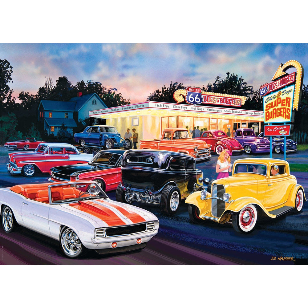 Cruisin' Route 66 - Dogs & Burgers 1000 Piece Jigsaw Puzzle (ONLINE ORDER ONLY)