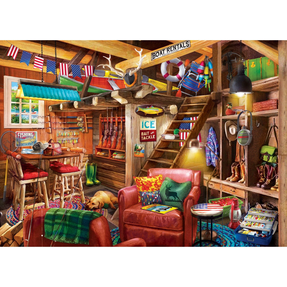 Man Cave - Fish, Hunt, & Hibernate 1000 Piece Jigsaw Puzzle (ONLINE ORDER ONLY)