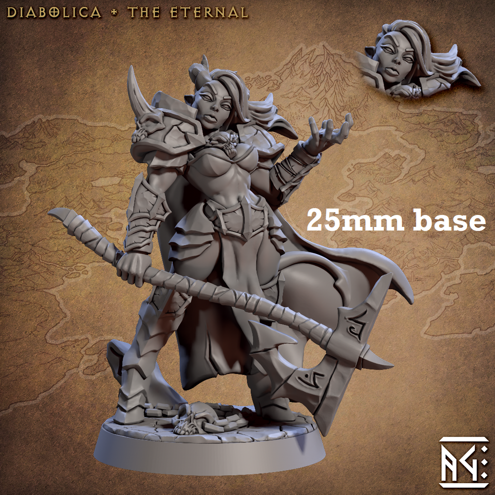 Diabolica the Eternal (Female Tiefling Barbarian) (Online Order Only)