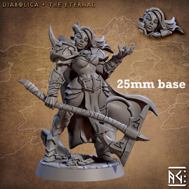 Diabolica the Eternal (Female Tiefling Barbarian) (Online Order Only)