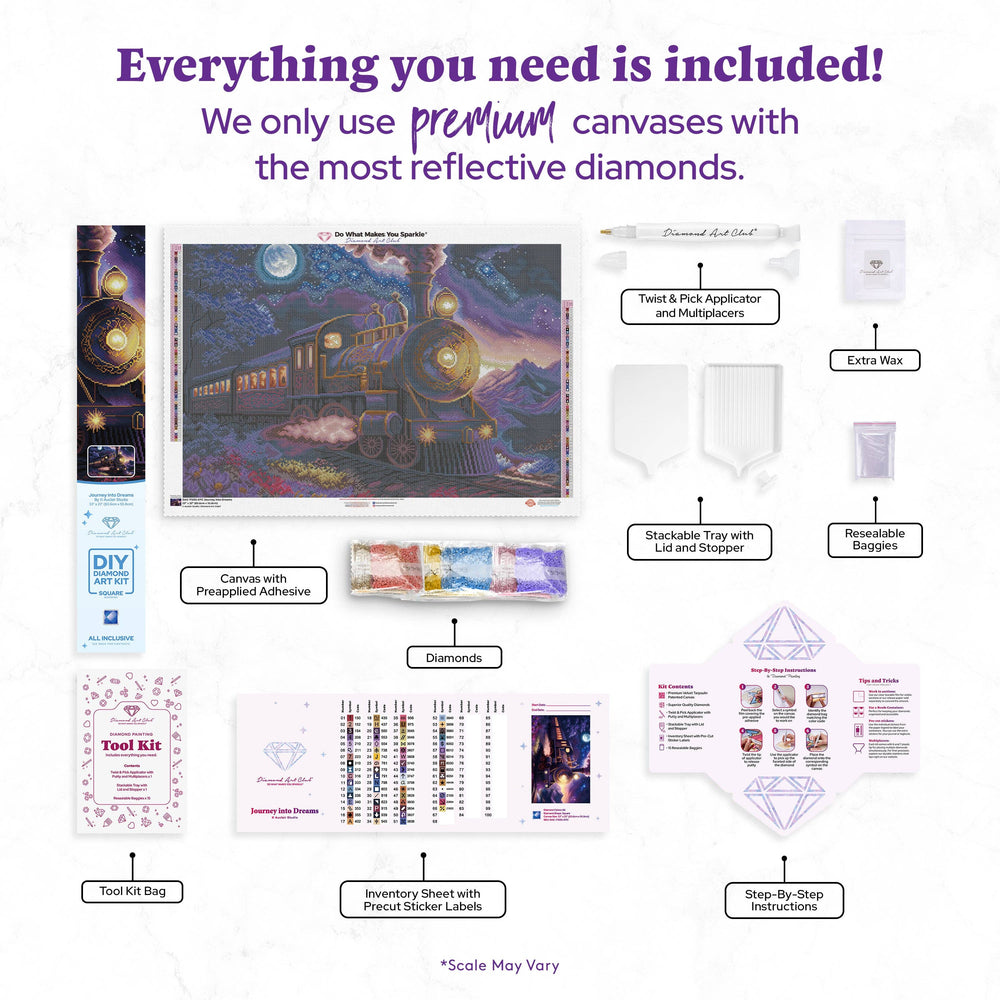 Journey into Dreams Diamond Art Kit – Square Drill Twilight Express by Diamond Art Club (ONLINE ORDER ONLY)