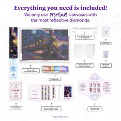Journey into Dreams Diamond Art Kit – Square Drill Twilight Express by Diamond Art Club (ONLINE ORDER ONLY)