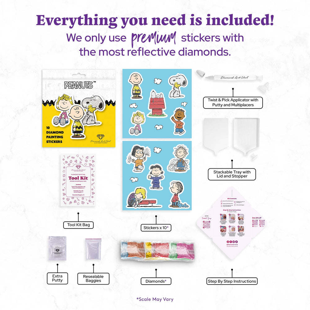 Diamond Art Club – Peanuts™ Diamond Painting Stickers (10-Pack) (ONLINE ORDER ONLY)