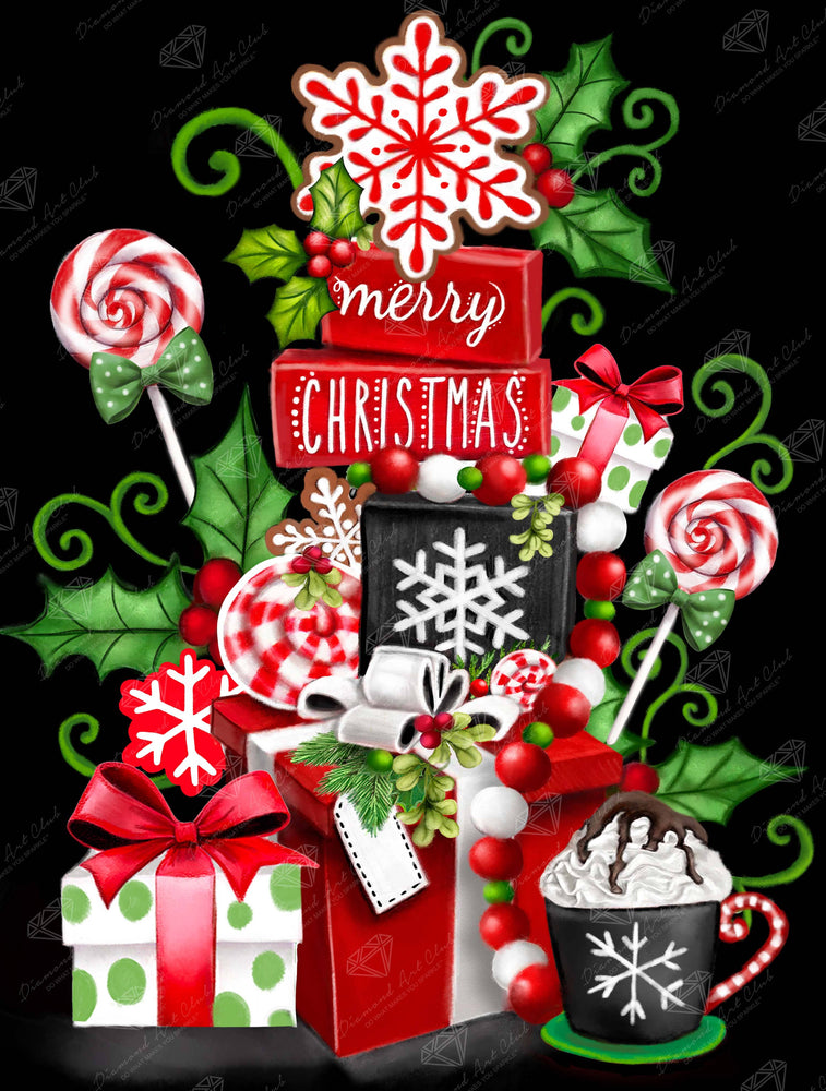 Peppermint Christmas Stack Diamond Art Kit – Round Drill Holiday Treats by Diamond Art Club (ONLINE ORDER ONLY)