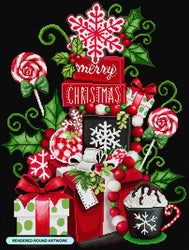 Peppermint Christmas Stack Diamond Art Kit – Round Drill Holiday Treats by Diamond Art Club (ONLINE ORDER ONLY)