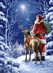 Starry Night Santa Diamond Art Kit – Square Drill Winter Scene by Diamond Art Club (ONLINE ORDER ONLY)