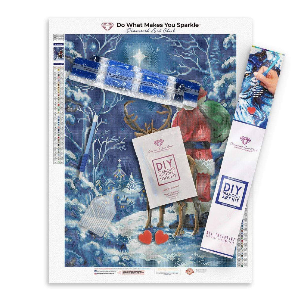 Starry Night Santa Diamond Art Kit – Square Drill Winter Scene by Diamond Art Club (ONLINE ORDER ONLY)
