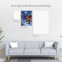 Starry Night Santa Diamond Art Kit – Square Drill Winter Scene by Diamond Art Club (ONLINE ORDER ONLY)