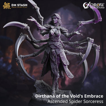 Dirthana of the Void's Embrace, Ascended Spider Sorceress (Female Drow Aberration) (ONLINE ORDER ONLY)