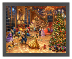 Disney Beauty and the Beast: Christmas Celebration Thomas Kinkade Framed Art Print (ONLINE ORDER ONLY)