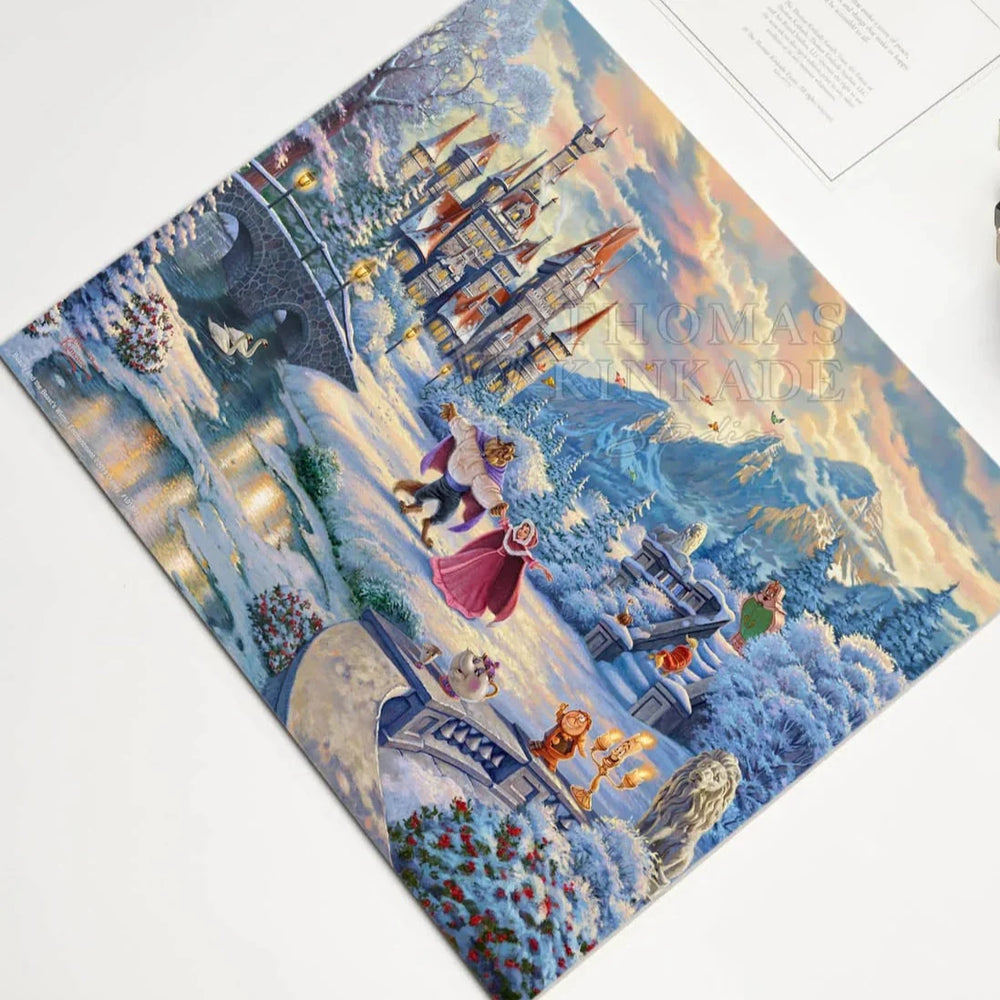 Disney Beauty and the Beast: Winter Enchantment Thomas Kinkade Framed Art Print (ONLINE ORDER ONLY)