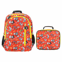 Disney Mickey Mouse Red AOP Print 14-inch Youth Backpack & Insulated Lunch Kit Set (Online Order Only)