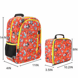 *Collective* Disney Mickey Mouse Red AOP Print 14-inch Youth Backpack & Insulated Lunch Kit Set (ONLINE ORDER ONLY)