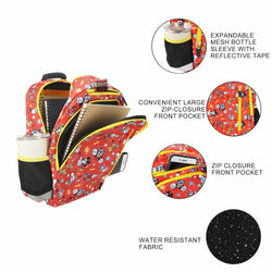 Disney Mickey Mouse Red AOP Print 14-inch Youth Backpack & Insulated Lunch Kit Set (Online Order Only)