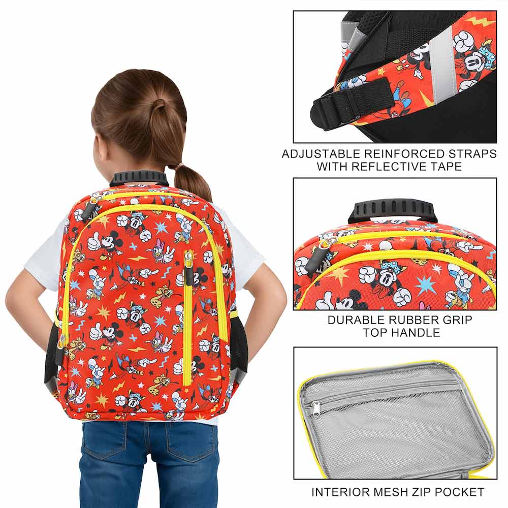 *Collective* Disney Mickey Mouse Red AOP Print 14-inch Youth Backpack & Insulated Lunch Kit Set (ONLINE ORDER ONLY)