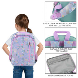 Disney Minnie Mouse Lilac Floral 14-inch Youth Backpack & Insulated Lunch Kit Set (Online Order Only)