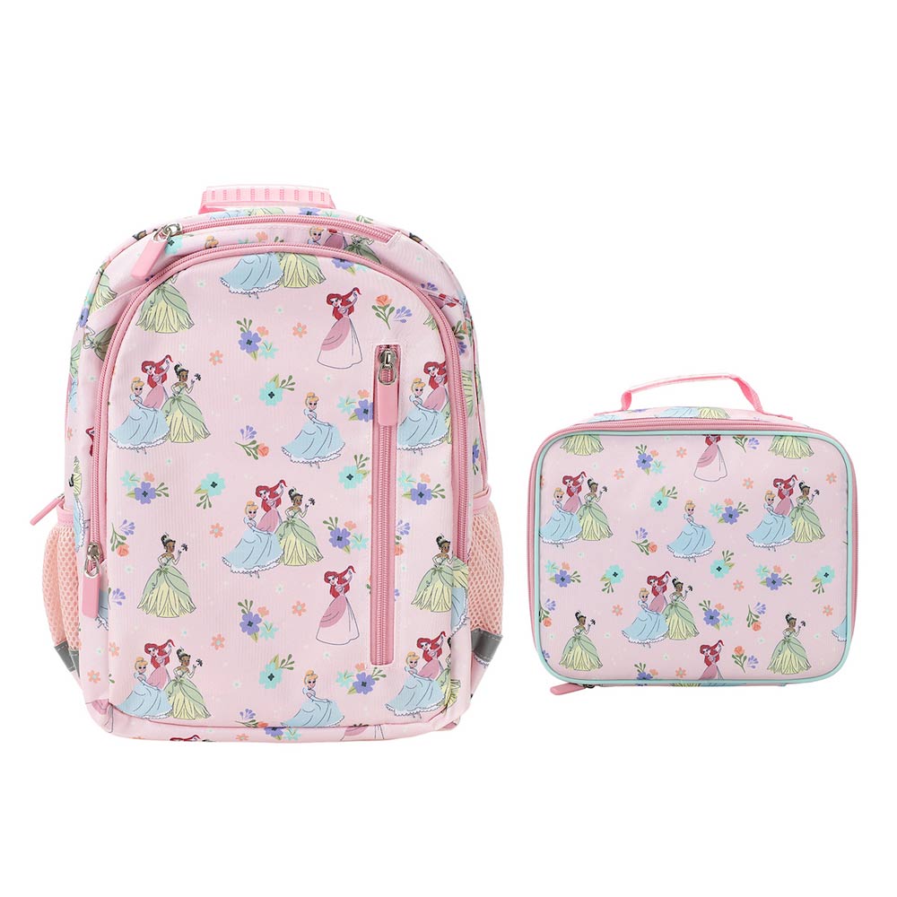 Disney Princess Pink Watercolor AOP 14-inch Youth Backpack & Insulated Lunch Kit Set (Online Order Only)