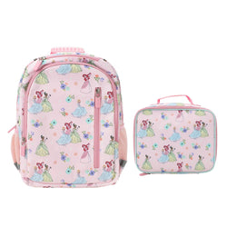 Disney Princess Pink Watercolor AOP 14-inch Youth Backpack & Insulated Lunch Kit Set (Online Order Only)