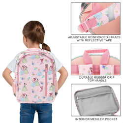 Disney Princess Pink Watercolor AOP 14-inch Youth Backpack & Insulated Lunch Kit Set (Online Order Only)