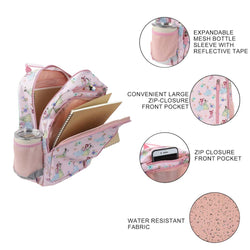 Disney Princess Pink Watercolor AOP 14-inch Youth Backpack & Insulated Lunch Kit Set (Online Order Only)