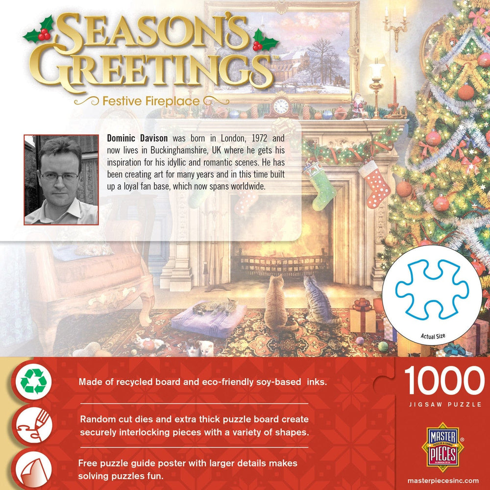 Season's Greetings - Festive Fireplace 1000 Piece Jigsaw Puzzle (ONLINE ORDER ONLY)