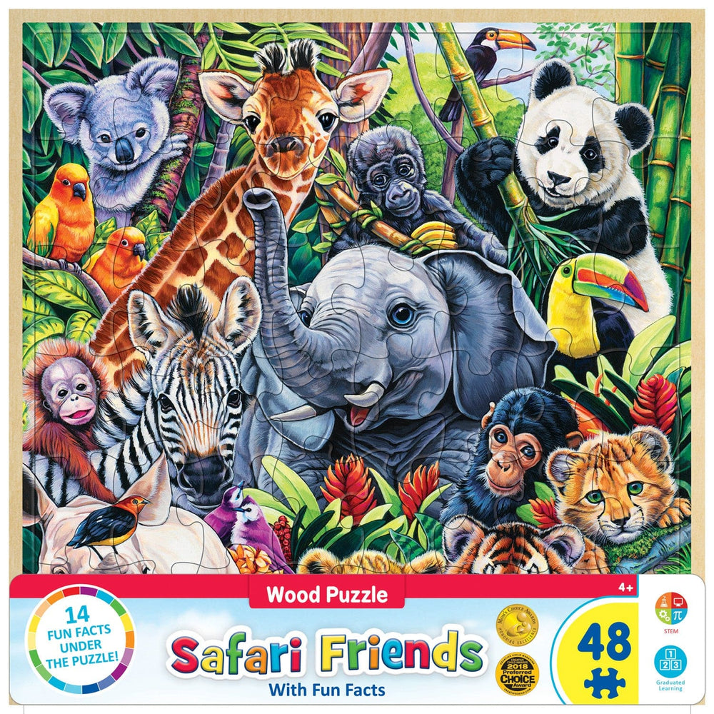 Wood Fun Facts - Safari Friends 48 Piece Wood Jigsaw Puzzle (ONLINE ORDER ONLY)