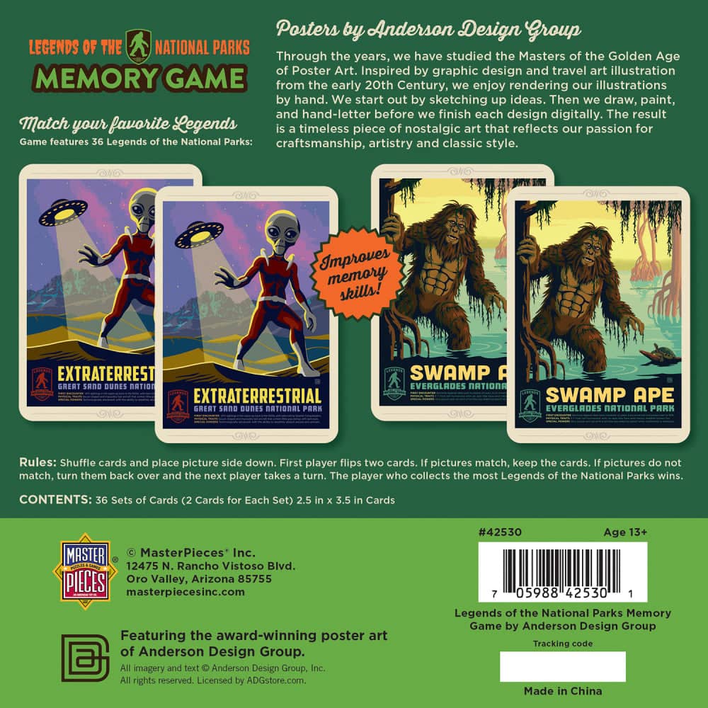 Legends of the National Parks Memory Game