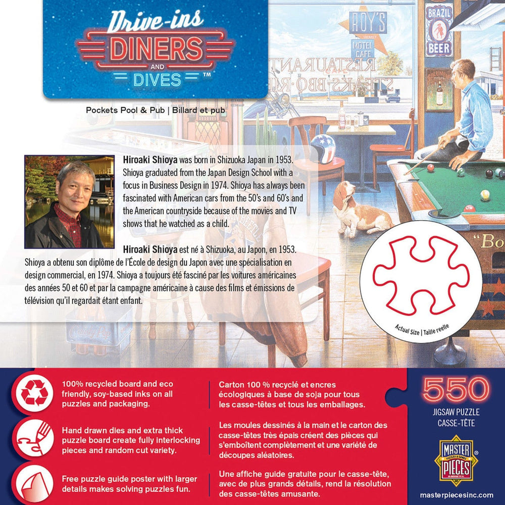 Drive-Ins, Diners & Dives - Pockets Pool & Pub 550 Piece Jigsaw Puzzle (ONLINE ORDER ONLY)