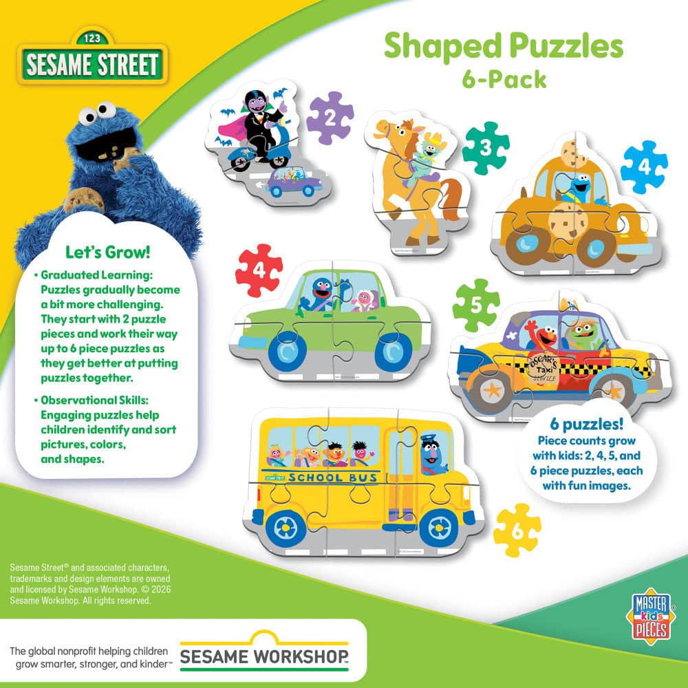 Sesame Street - Vehicles Mini Shaped Puzzles 6-Pack