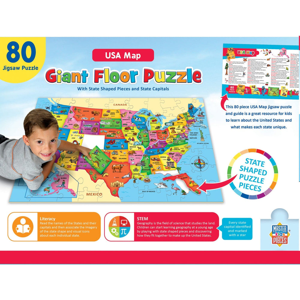 Explorer - USA Map 80 Piece Floor Jigsaw Puzzle (ONLINE ORDER ONLY)