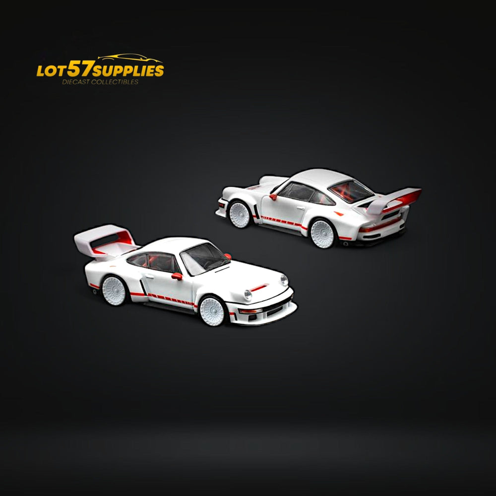 (Pre-Order) Pop Race Porsche Singer DLS Turbo White 1:64 (ONLINE ORDER ONLY)